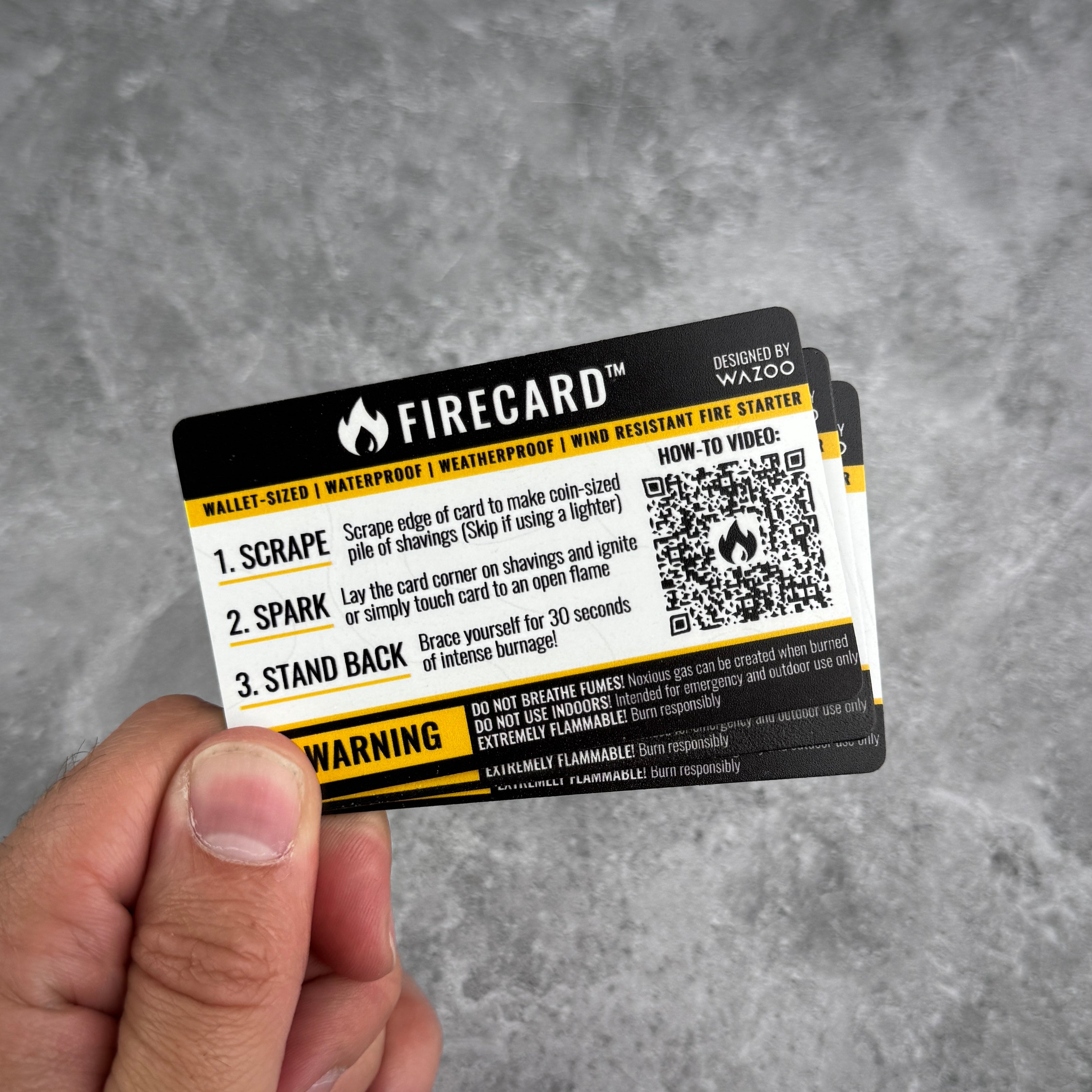 Wazoo FireCards: Fire-starting Tinder Card (3-pack)