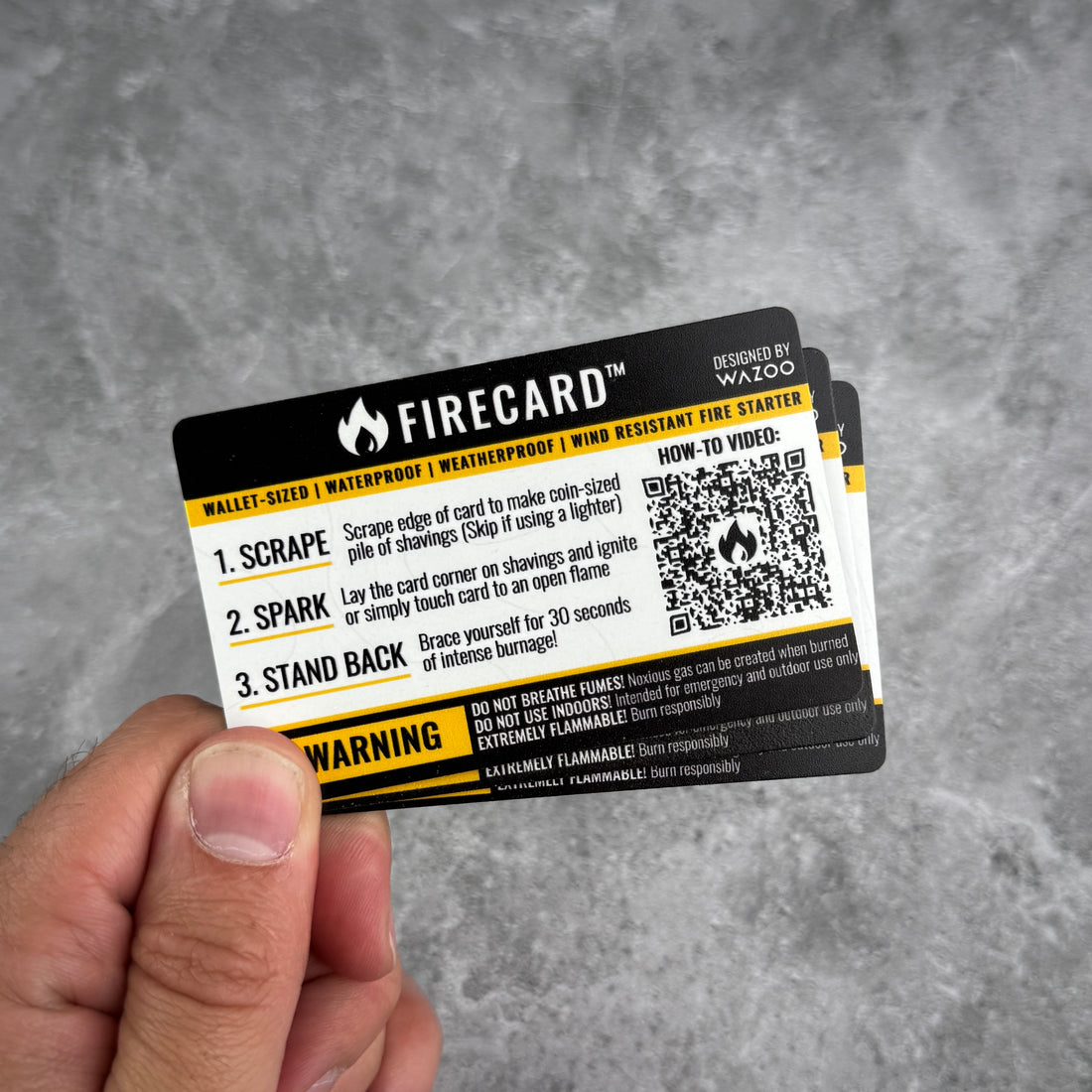 Wazoo FireCards: Fire-starting Tinder Card (3-pack)
