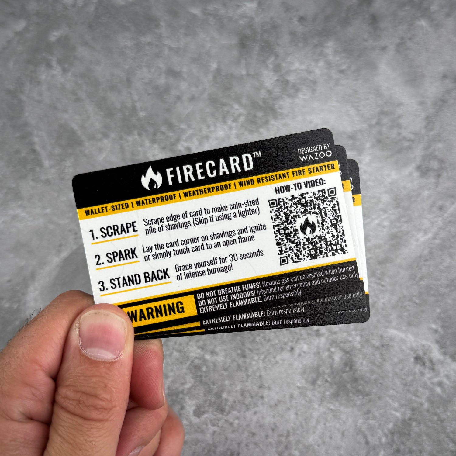 Wazoo FireCards: Fire-starting Tinder Card (3-pack)